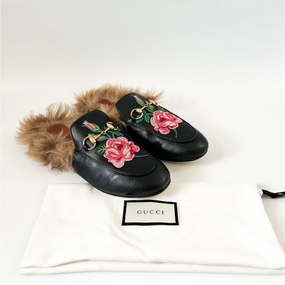 Gucci Loafer Mule Princetown with Fur - Picture 1 of 13